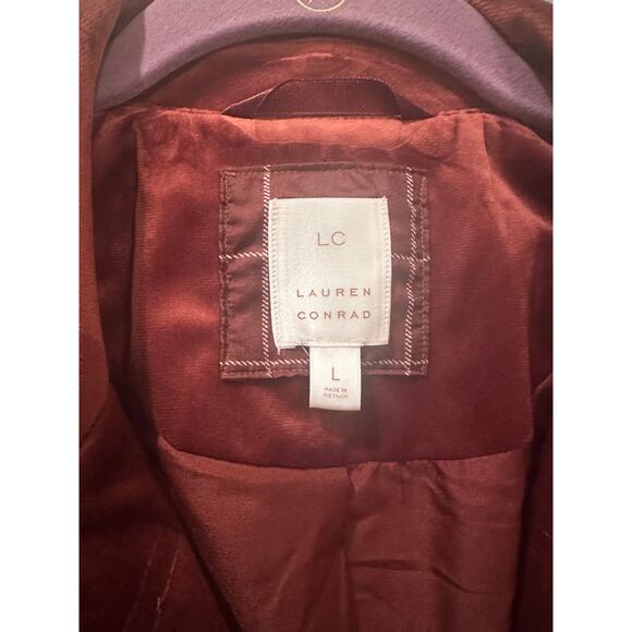 NWOT Lauren Conrad LC Faux Suede Rust Moto Runway Jacket L - Picture 2 of 7
